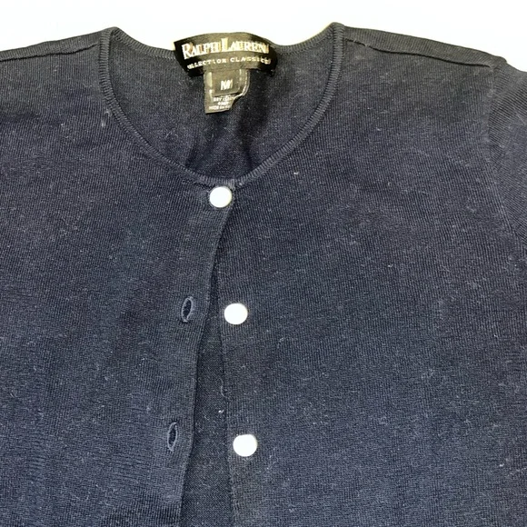 Ralph Lauren Collection Classics Navy  100% Cotton  Cardigan Size M - Picture 2 of 4